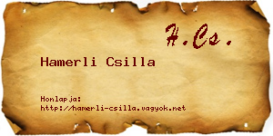 Hamerli Csilla névjegykártya